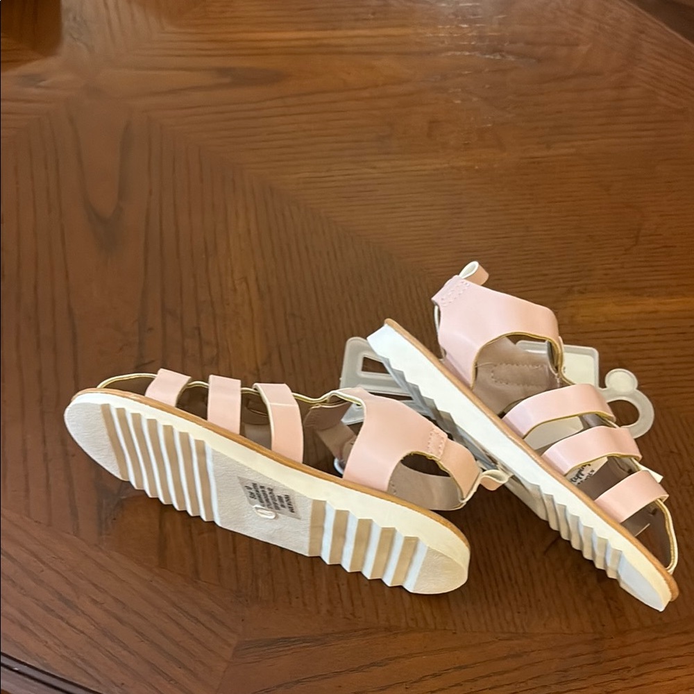 Nicole Miller Pink Strappy Sandals with Buckle Closure - Picture 2 of 5